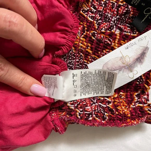 NWT Jessica Simpson Smocked Veronica Skort in Red Dahlia Moroccan Blooms - Picture 9 of 9